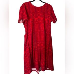 Red Lularoe Fit and Flare Casual Dress EUC XXL
